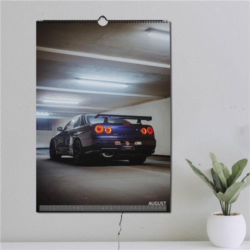 ChromeCars® Wandkalender - Nissan Skyline R34 GT-R V-spec MNPII - 2025 (DIN A2)