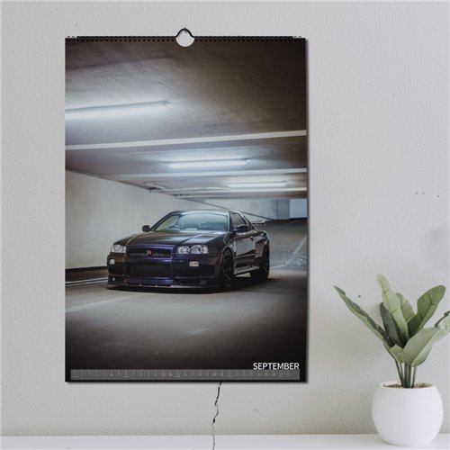 ChromeCars® Wandkalender - Nissan Skyline R34 GT-R V-spec MNPII - 2025 (DIN A2)