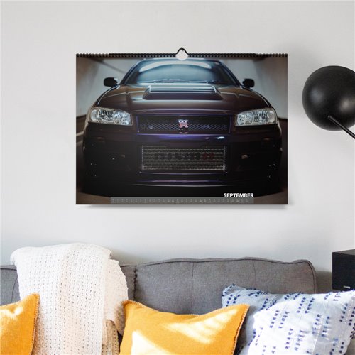 ChromeCars® Wandkalender - Nissan Skyline R34 GT-R V-spec CRS MNPIII - 2025 (DIN A2)