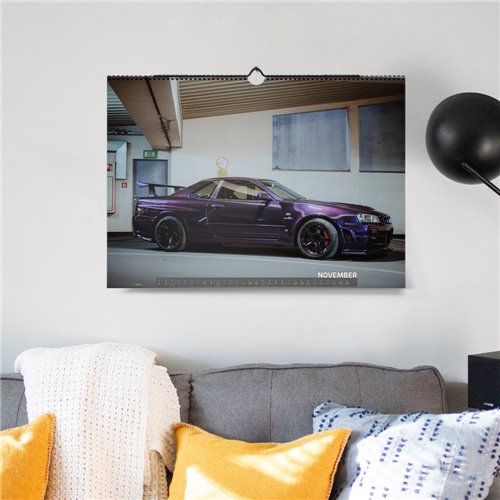 ChromeCars® Wandkalender - Nissan Skyline R34 GT-R V-spec CRS MNPIII - 2025 (DIN A2)