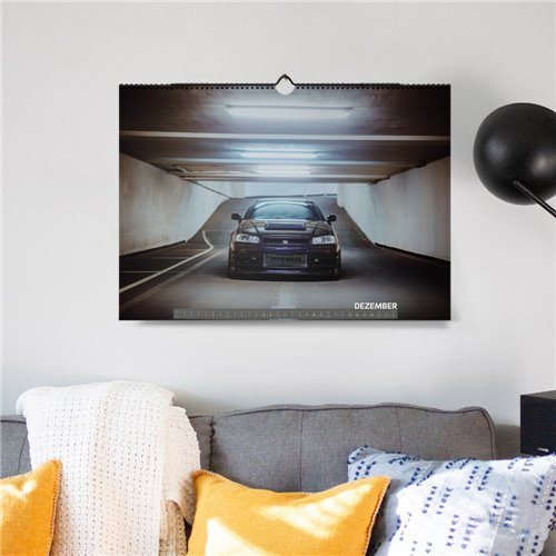 ChromeCars® Wandkalender - Nissan Skyline R34 GT-R V-spec CRS MNPIII - 2025 (DIN A2)