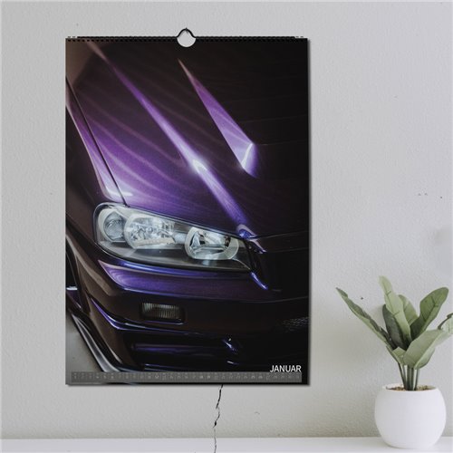 ChromeCars® Wandkalender - Nissan Skyline R34 GT-R V-spec CRS MNPIII - 2025 (DIN A2)